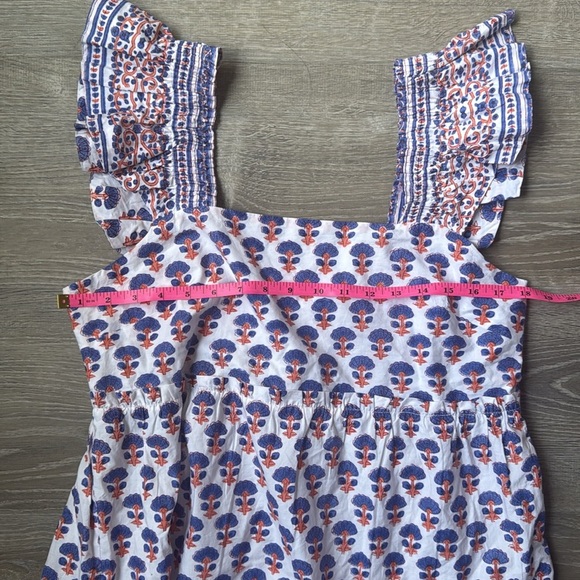 NEW OLIPHANT Smocked Square Neck Mini In Periwinkle In Blue Medium - Picture 10 of 13